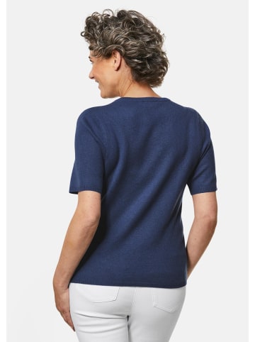 GOLDNER Halbarmpullover mit Rundhals aus Kaschmir in dunkelblau