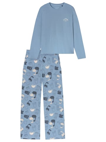 Schiesser Schlafanzug Casual Fashion in Graublau