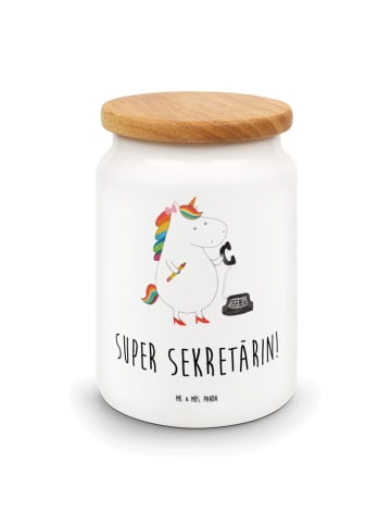 Mr. & Mrs. Panda behälter Einhorn Sekretärin mit Spruch in Weiß