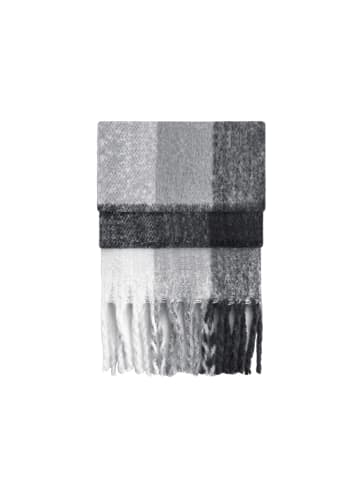 Yuhu Damen Schal flauschig kariert Oversize aus 100 % Polyester in Grau