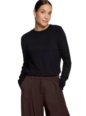 Zero  Feinstrickpullover mit Stehkragen in Black Beauty