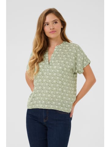 Kaffe Kurzarm-Bluse KAano Regular fit in Oli Green / Chalk Print