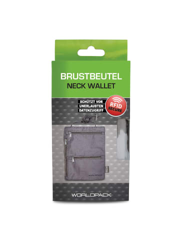 Worldpack Brustbeutel RFID Schutz 15 cm in hellgrau