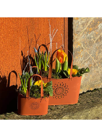 UNUS Blumentopf Handtasche Rostopfik 2er Set in Braun