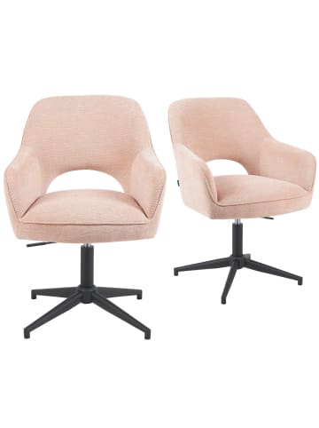 DUBI Möbel 2er-Set: Bürostuhl Mika-Bryn in Rosa - (B)60 x (H)84 x  (T)65 cm