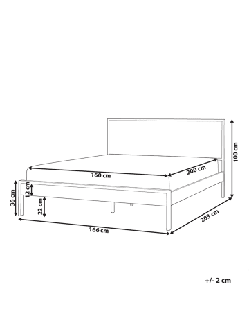Beliani Doppelbett ERVILLERS in Braun/Schwarz - (W) 166 x (H) 100 x (L) 211 cm