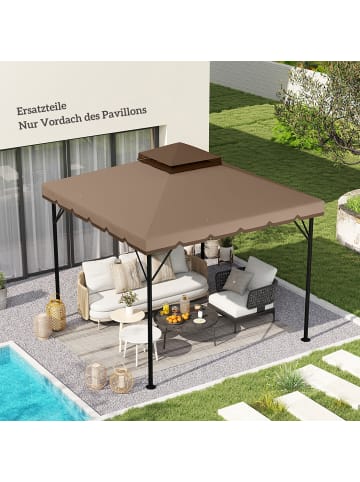 Outsunny Pavillon Ersatzdach in Khaki & Braun 300L x 300B x 1H cm