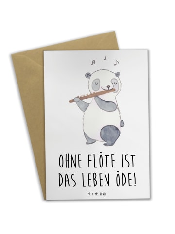 Mr. & Mrs. Panda Grußkarte Flöte Leben mit Spruch in Weiß