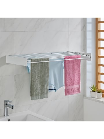 relaxdays Wand-Wäscheständer in Weiß - 100 cm