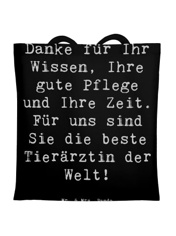 Mr. & Mrs. Panda Schultasche Spruch Beste Tierärztin mit Spruch in Schwarz