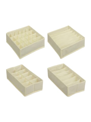 relaxdays 4 tlg. Unterwäsche Organizer in Beige