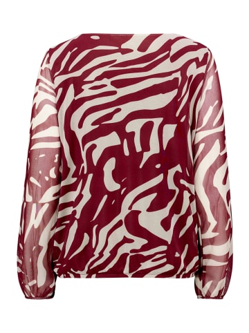 BETTY & CO Mesh-Shirt mit Gummizug in Nature/Dark Red