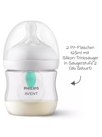 Philips Avent PP-Flasche 2er Pack Natural Response 125ml mit AirFree in weiss