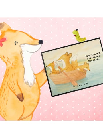 Mr. & Mrs. Panda schreibtischunterlage Fuchs Kanufahren Design m... in Weiß