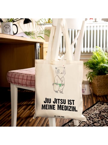Mr. & Mrs. Panda Tote Bag Panda Jiu Jitsu mit Spruch in Creme