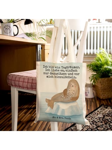 Mr. & Mrs. Panda Beutel Robbe Lachen Design mit Spruch in Weiß