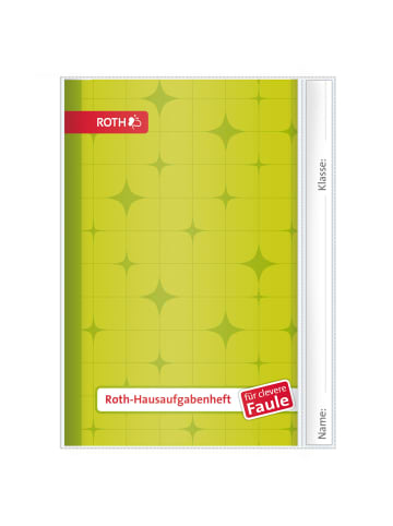 ROTH Hausaufgabenheft Unicolor für clevere Faule, Lime Stars in Rot