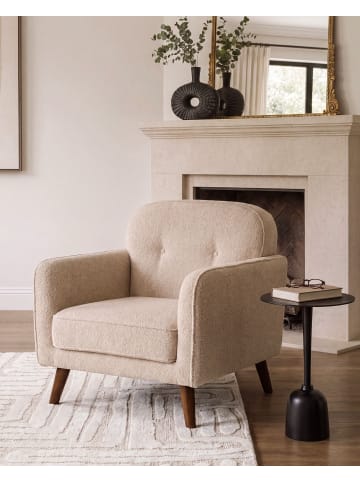 Beliani Sessel ETTRUM in Beige/Braun - (W) 87 x (H) 87 x (L) 84 cm