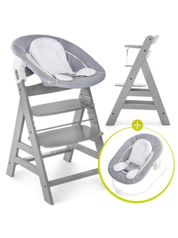 Hauck Alpha Plus Grey Newborn Set - 3-tlg. Hochstuhl in grau