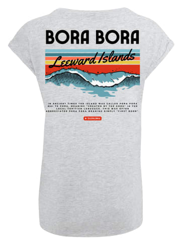 F4NT4STIC Extended Shoulder T-Shirt Bora Bora Leewards Island in grau meliert