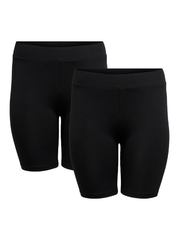 ONLY Carmakoma Kurze Leggings 2-er Stück Pack Shorts Übergrößen Plus Size in Schwarz-2