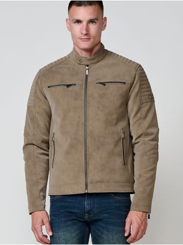 KOROSHI Kunstlederjacke in khaki