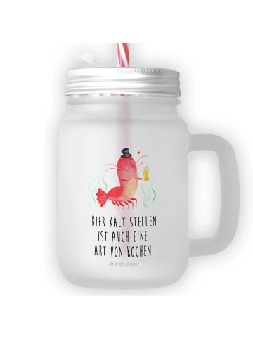 Mr. & Mrs. Panda Trinkglas Mason Jar Hummer Weizen mit Spruch in Transparent