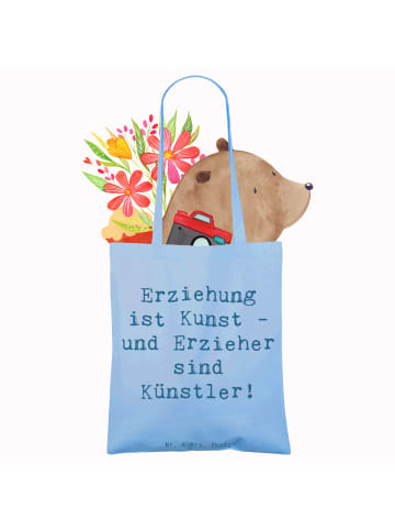 Mr. & Mrs. Panda Shopper Spruch Erzieher Künstler mit Spruch in Sky Blue