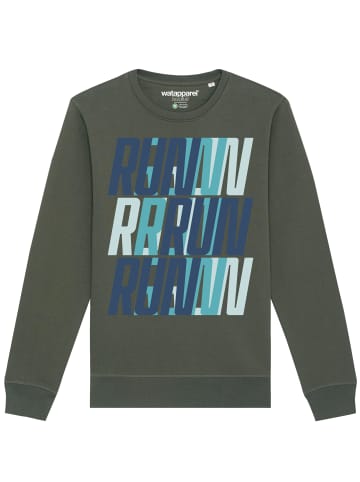 wat? Apparel Sweatshirt Run, Run, Run blue in Khaki