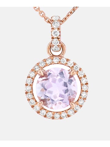 Diamant L'éternel Halskette mit Anhänger aus 375 Roségold mit 0.1 Karat Diamant mit Amethyst in...