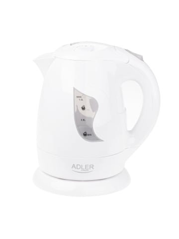 Adler Europe Adler AD 08 Wasserkocher 850 W - 1 L, 360° drehbar, Weiß in Weiß