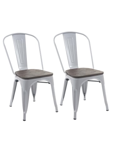 MCW 2er-Set Stuhl A73 im Industriedesign, Grau