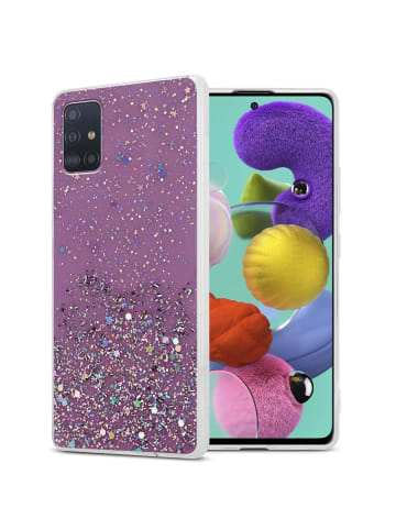 cadorabo Hülle für Samsung Galaxy A51 4G / M40s Glitter in Lila mit Glitter