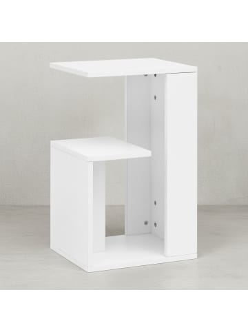 KADIMA DESIGN Beistelltisch Holz | 3 Ablagen, 35x61cm, Melaminbeschichtet in Weiß