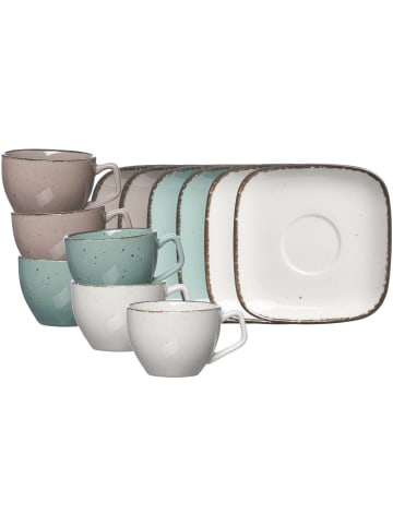 Ritzenhoff & Breker 6er Set Espressotassen mit Untertassen Casa 80 ml in bunt