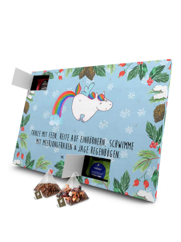 Mr. & Mrs. Panda Tee Adventskalender Einhorn Fliegendes Pferd mi... in Eisblau