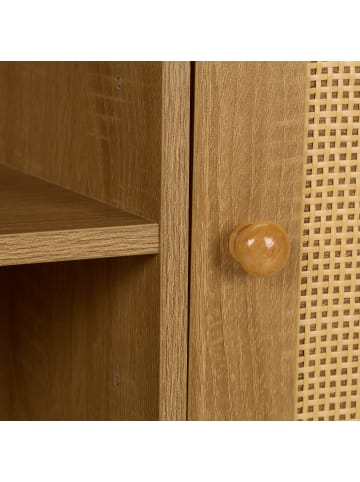 relaxdays Sideboard in Natur - (B)80 x (H)97 x (T)29 cm