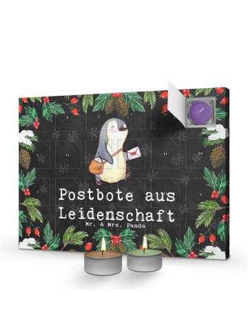 Mr. & Mrs. Panda Adventskalender Postbote Leidenschaft mit Spruch in Kreidetafel