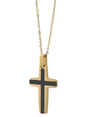 Adeliás Unisex Anhänger – Kreuz Kreuzanhänger aus Edelstahl in schwarz