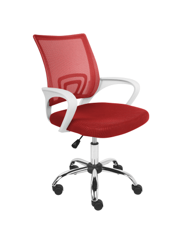 Beliani Bürostuhl SOLID in Rot/Silber/Weiß - (W) 60 x (H) 88 x (L) 60 cm