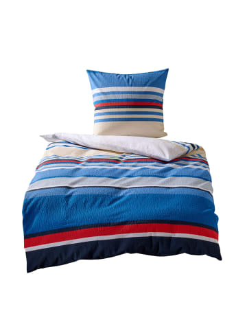 Traumschlaf Bettwäsche Streifen in blau