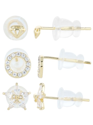 Adeliás Damen Ohrringe – Ohrstecker aus 925 Silber mit Zirkonia in silber