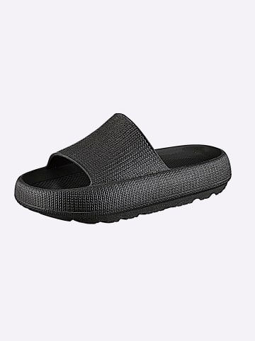 Heine Pantolette in schwarz-gemustert