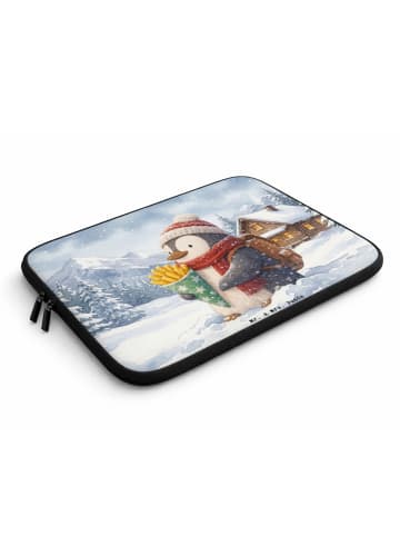 Mr. & Mrs. Panda Laptop Hülle Pinguin Winter Pommes Design ohne ... in Weiß