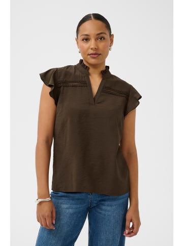 Kaffe Kurzarm-Bluse KAsonja Regular fit in Chocolate Brown