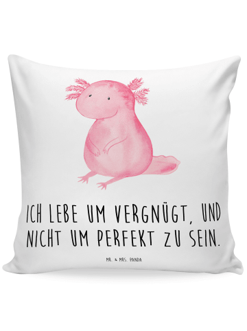 Mr. & Mrs. Panda Dekokissen Axolotl Niedlich mit Spruch in Weiß
