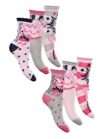 Peppa Pig Kinder Socken 6 Paar Strümpfe in Mehrfarbig