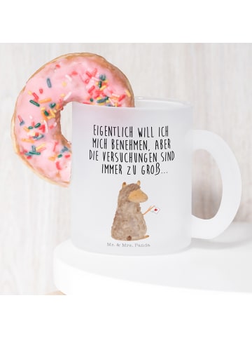 Mr. & Mrs. Panda Trinkglas Alpaka Fahne mit Spruch in Transparent