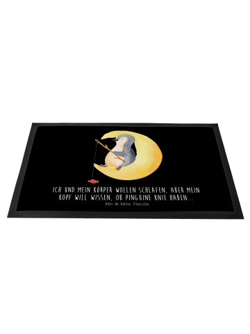 Mr. & Mrs. Panda Schmutzfangmatte Pinguin Mond mit Spruch in Schwarz