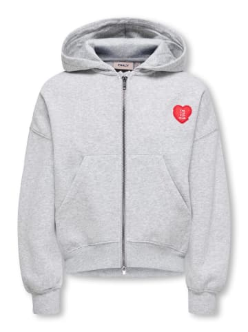 KIDS ONLY Kapuzensweatjacke KOGEVISA L/S ZIP HOOD in light grey melange
